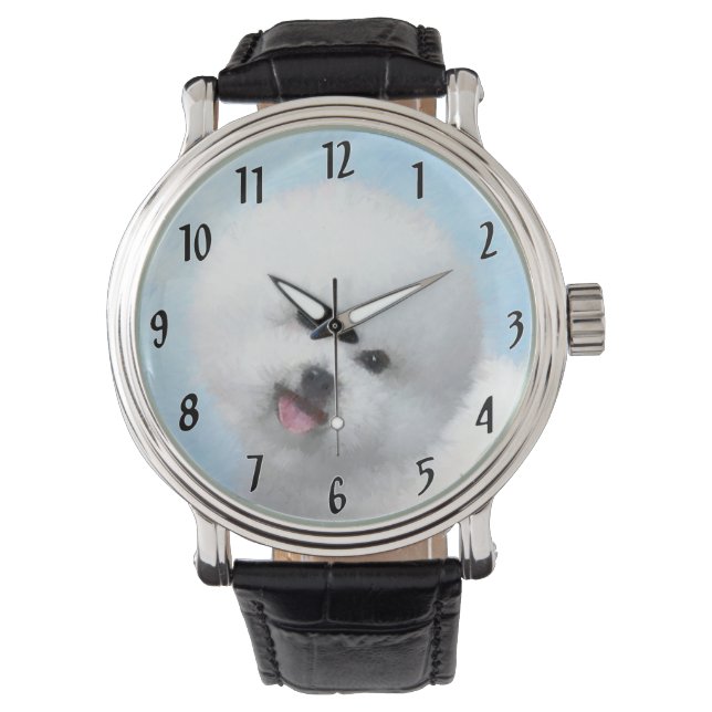 Boxer Painting - Cute Original Dog Art Watch (Front)