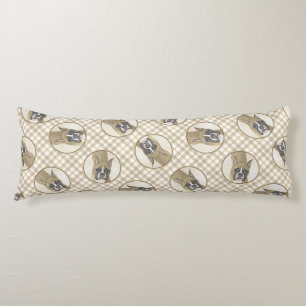 Boxer Painting Fawn Cropped Docked Cute Dog Art Body Pillow