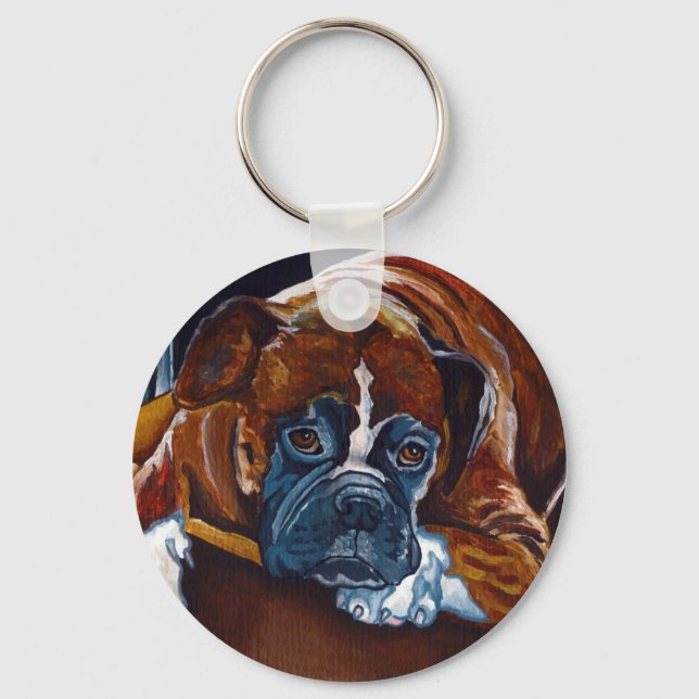 Boxer "Patience" Keychain (Front)