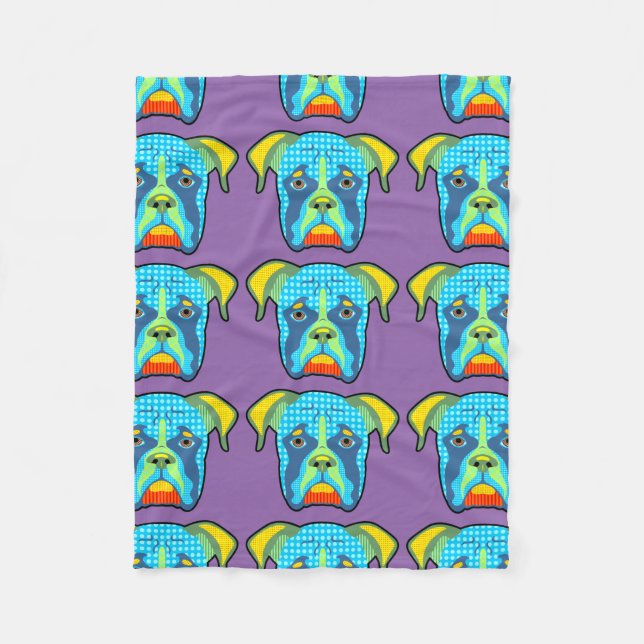 Boxer Pattern Pop Art Fleece Blanket (Front)
