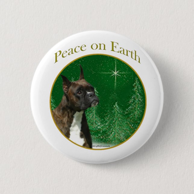 Boxer Peace 2 Inch Round Button (Front)