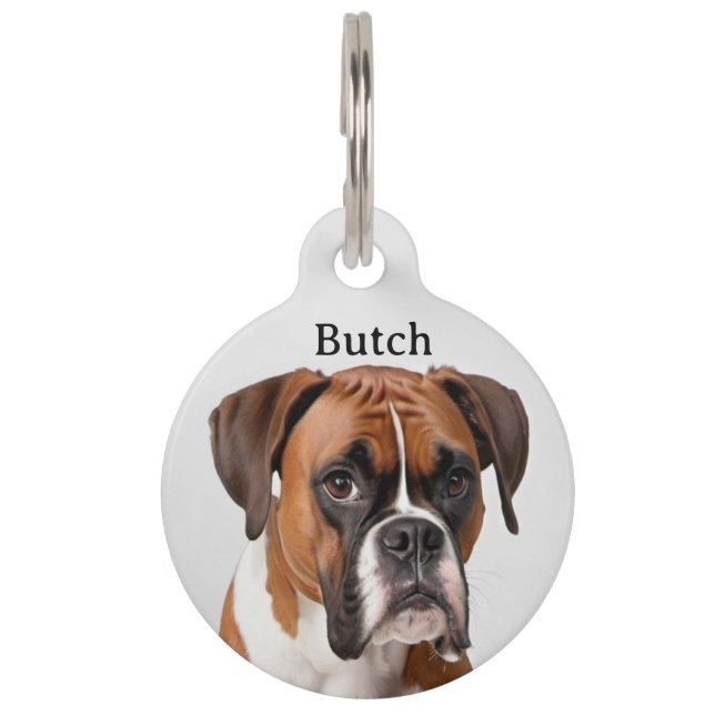 Boxer Personalize Pet ID Tag (Front)