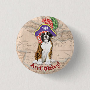 Boxer Pirate 1 Inch Round Button