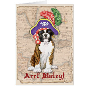 Boxer Pirate Greeting Card