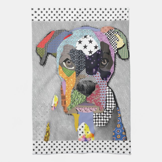 Boxer Portrait Kitchen Towel (Vertical)