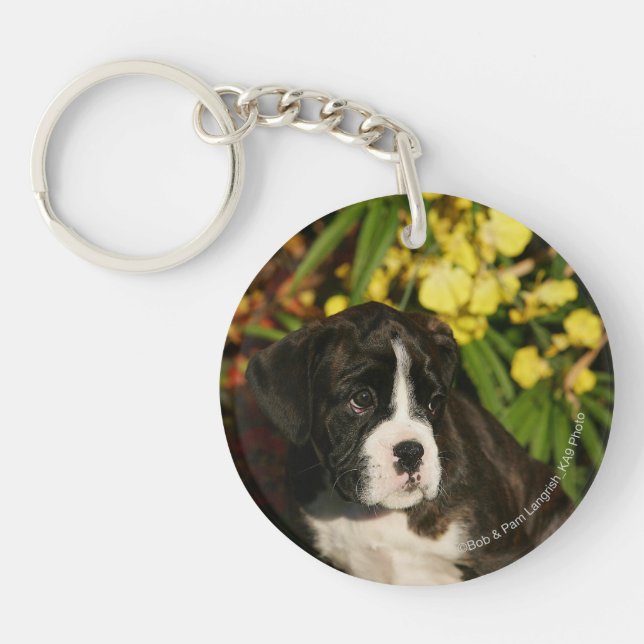 Boxer Puppies Keychain (Front)
