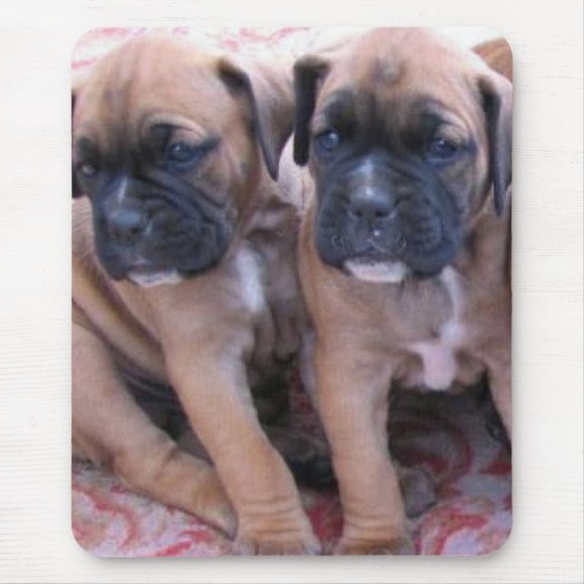 Boxer puppies mousepad (Front)