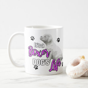 Boxer Puppies - White Boxer Dog Coffee Mug