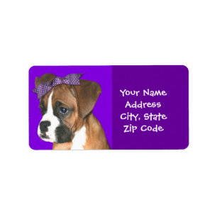 Boxer puppy Address labels