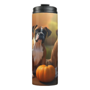 Boxer Puppy Autumn Delight Pumpkin  Thermal Tumbler