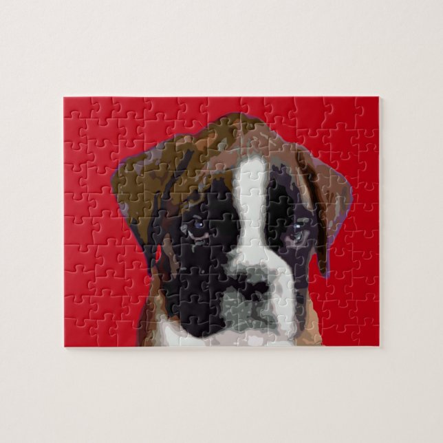 Boxer puppy dog jigsaw puzzle (Horizontal)