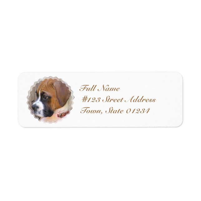Boxer Puppy Dog Mailing Labels (Front)