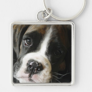 Boxer Puppy Keychain