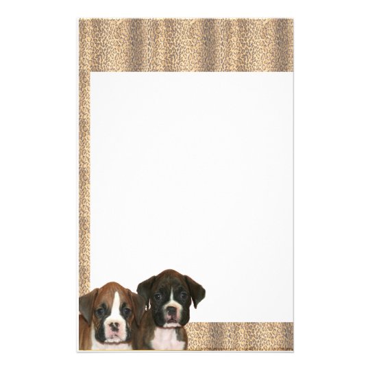 Boxer puppy leopard print stationary stationery | Zazzle.ca