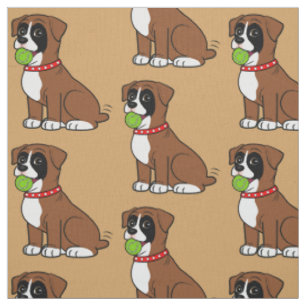 Boxer Puppy with Tennis Ball Fabric