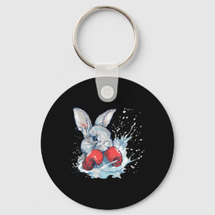 Boxer Rabbit With Boxing Gloves Kickboxing Funny B Keychain