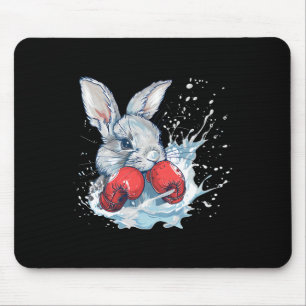 Boxer Rabbit With Boxing Gloves Kickboxing Funny B Mouse Pad