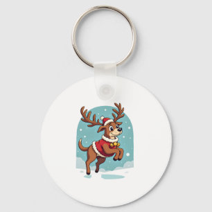 Boxer Reindeer Dash Keychain
