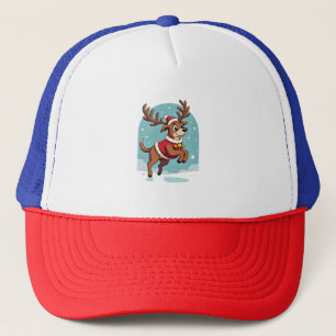 Boxer Reindeer Dash Trucker Hat