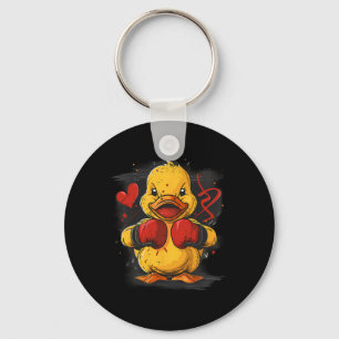 Boxer Rubber Duck With Boxing Gloves Kickboxing Fu Keychain