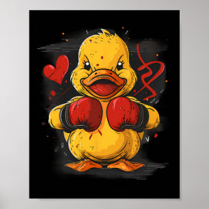Boxer Rubber Duck With Boxing Gloves Kickboxing Fu Poster
