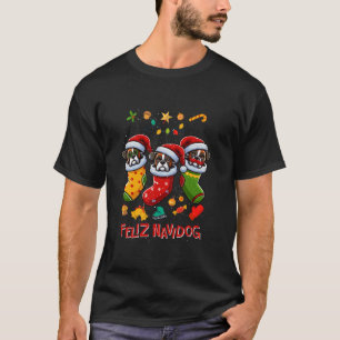 Boxer Santa Claus Christmas Stocking Dog X Mas Dog T-Shirt