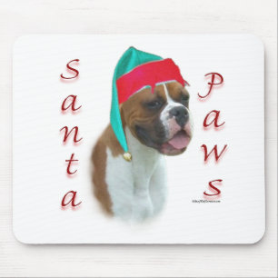 Boxer Santa Paws Mouse Pad