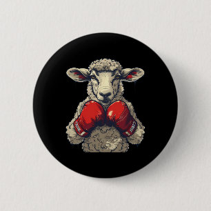 Boxer Sheep With Boxing Gloves Kickboxing Funny Bo 2 Inch Round Button