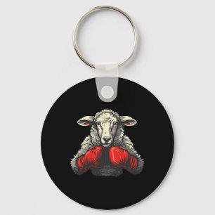 Boxer Sheep With Boxing Gloves Kickboxing Funny Bo Keychain