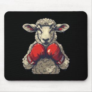 Boxer Sheep With Boxing Gloves Kickboxing Funny Bo Mouse Pad