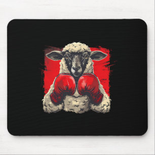 Boxer Sheep With Boxing Gloves Kickboxing Funny Bo Mouse Pad