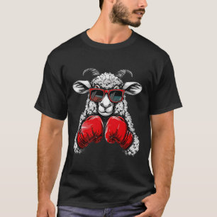Boxer Sheep With Boxing Gloves Kickboxing Funny Bo T-Shirt