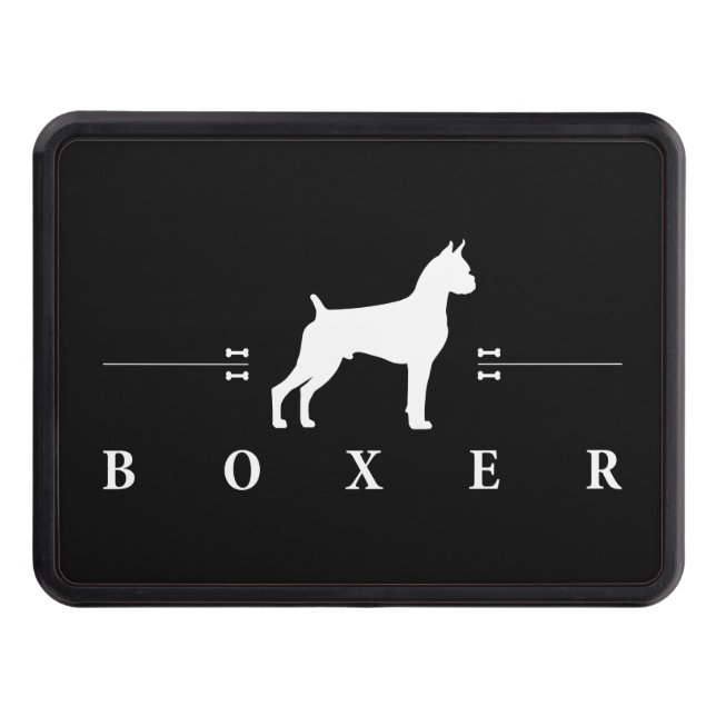 Boxer silhouette -1- trailer hitch cover (Front)