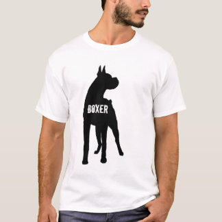 Boxer silhouette with text (cropped ears) T-Shirt