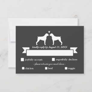 Boxer Silhouettes Wedding Reply RSVP Card