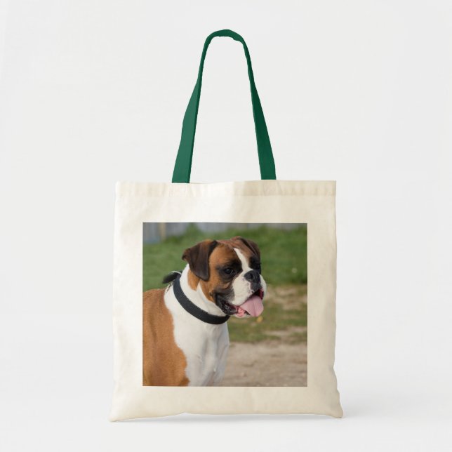 Boxer Sitting Tote Bag (Front)