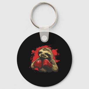 Boxer Sloth With Boxing Gloves Kickboxing Funny Bo Keychain