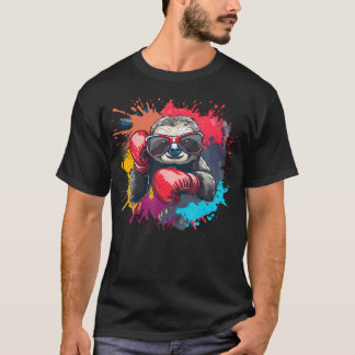 Boxer Sloth With Boxing Gloves Kickboxing Funny T-Shirt