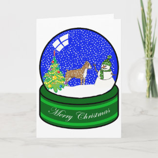 boxer snow globe holiday card