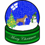 boxer snow globe photo sculpture ornament<br><div class="desc">cute holiday ornament</div>