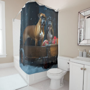 Boxer Snowy Sleigh Christmas Decor