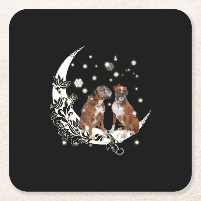 Boxer Square Paper Coaster (Front)