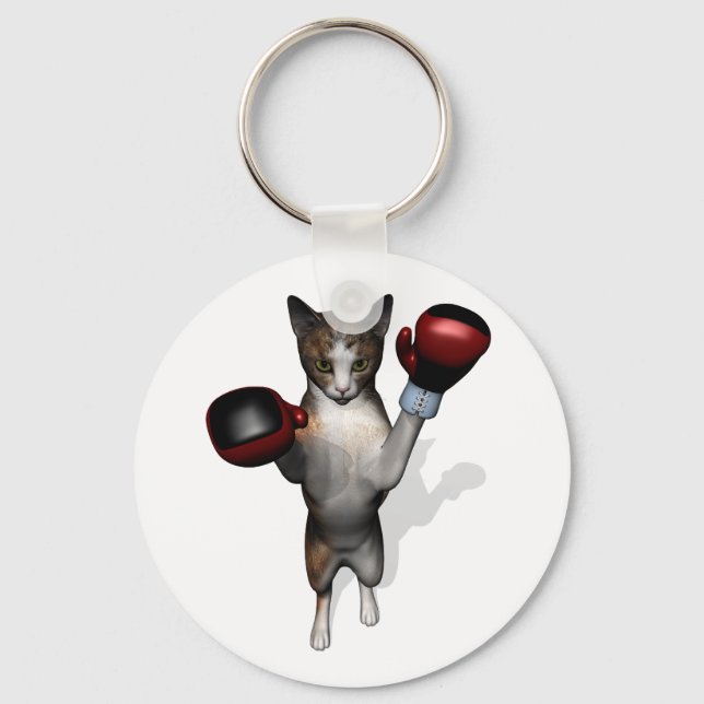 Boxer Tabby Keychain (Front)