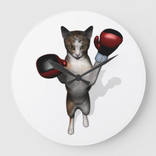 Boxer Tabby Large Clock