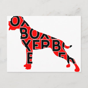 Boxer Text Hund Dog Postcard