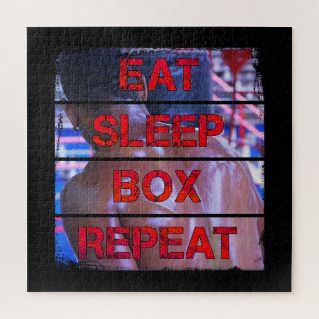 Boxer Training Quote Eat Sleep Box Repeat Jigsaw Puzzle (Vertical)
