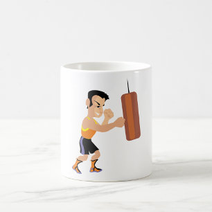 Boxer Training with Punching Bag Coffee Mug