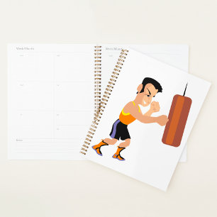 Boxer Training with Punching Bag Planner