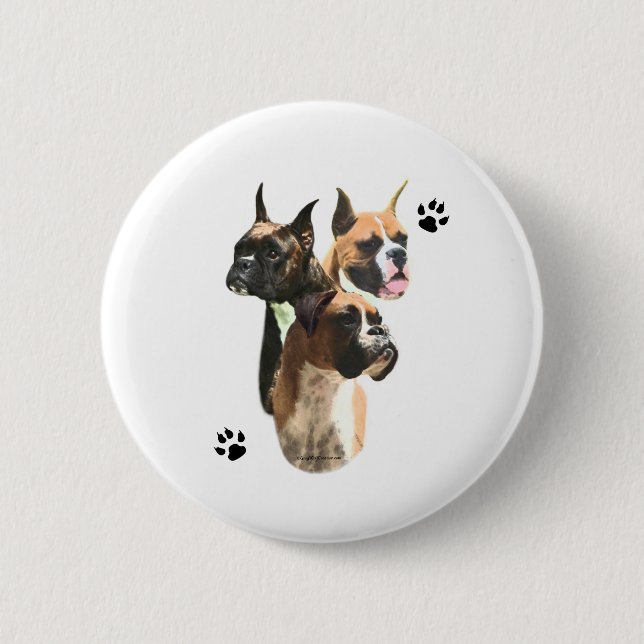 Boxer Trio 2 Inch Round Button (Front)