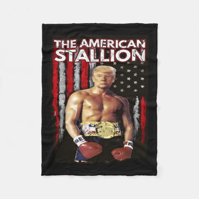 Boxer Trump Rocky Trump Meme Trump 2024  Fleece Blanket (Front)